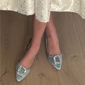 8.5 Fabia D’Orsay With Crystal Buckle: BLUE MIST